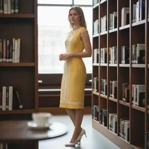 Banana Republic dress yellow‎ lace applique sleeveless short Easter spring 2